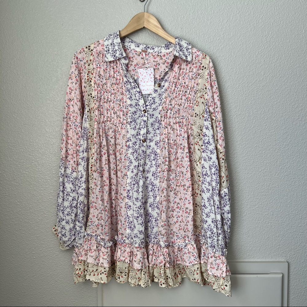 Free People Lost in You floral printed tunic dress